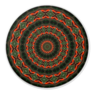 Pomo De Cerámica Kaleidoscope Mandala espátula de cerámica verde ro