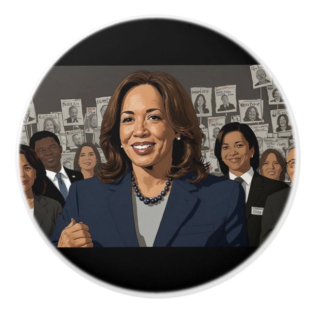 Pomo De Cerámica Kamala Harris Personalizado (Anverso)
