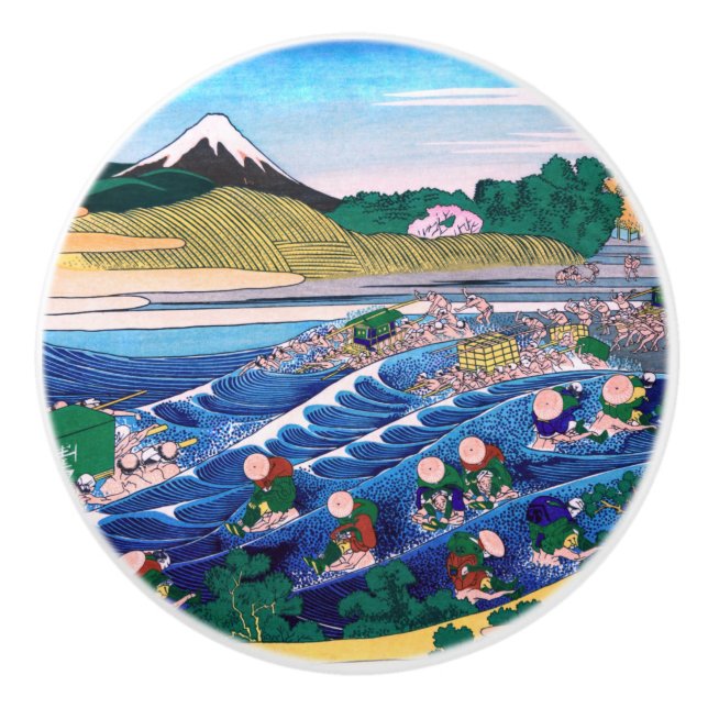 Pomo De Cerámica Katsushika Hokusai - Fuji de Kanaya en Tokaido (Anverso)