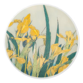 Pomo De Cerámica Katsushika Hokusai - Grasshopper e Iris