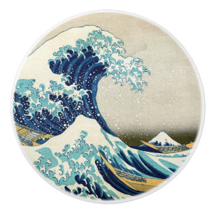 Pomo De Cerámica Katsushika Hokusai - La gran ola de Kanagawa