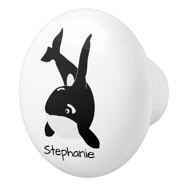 Pomo De Cerámica Killer Whale Design Personalised (Derecha)