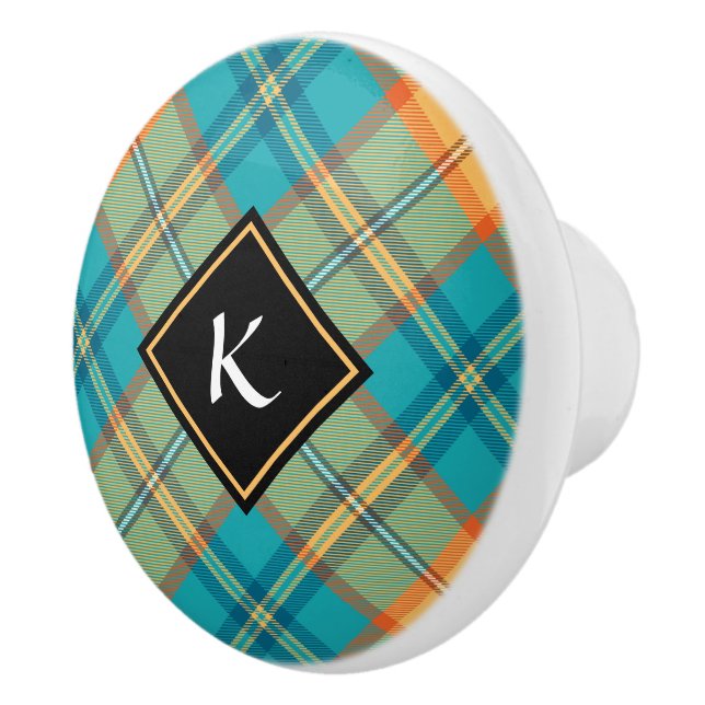 Pomo De Cerámica Kingfisher Tartan Ceramic Knob (Derecha)