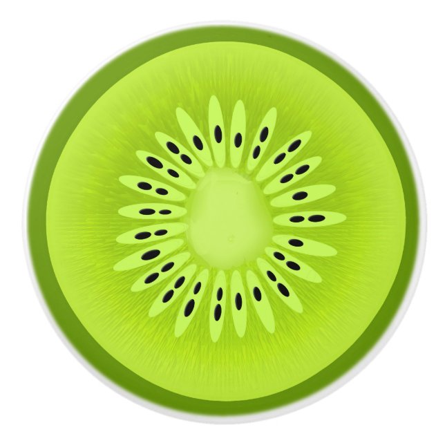 Pomo De Cerámica Kiwi Estilizado Rebanado De Frutas (Anverso)