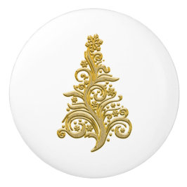 Pomo De Cerámica Knob de árbol de Navidad retro vintage