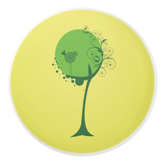 Pomo De Cerámica Knob de cerámica de árbol abstracto (Anverso)