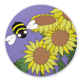 Pomo De Cerámica Knob de cerámica de girasol