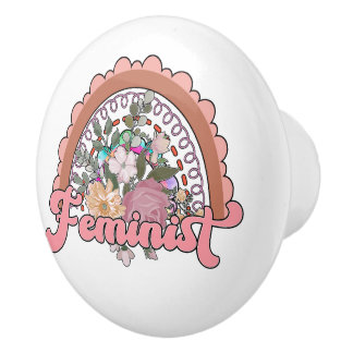Pomo De Cerámica Knob feminista