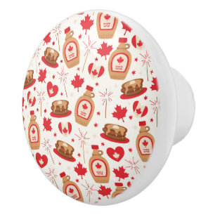Pomo De Cerámica Knob Fiesta del Día de Canadá