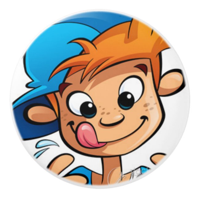 Pomo De Cerámica Knob Hungry Boy  (Anverso)