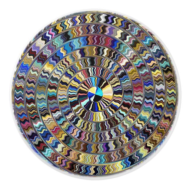 Pomo De Cerámica Knob nativo de cerámica de Swirl (Anverso)