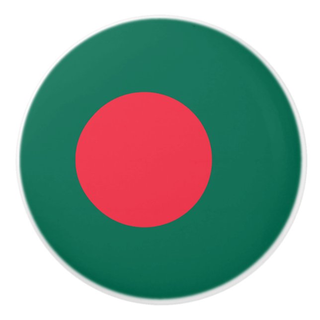Pomo De Cerámica Knob patriótico bangladesí de cerámica con bandera (Anverso)