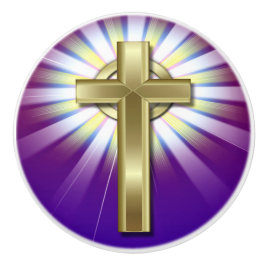 Pomo De Cerámica Knob religioso de cerámica cruzada