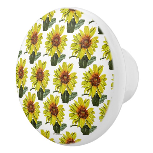 Pomo De Cerámica Knobs de girasol (Derecha)