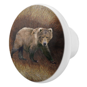 Pomo De Cerámica Kodiak Bear