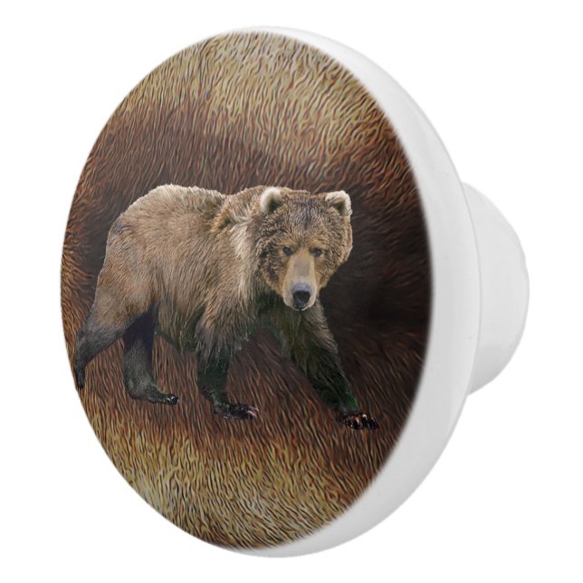 Pomo De Cerámica Kodiak Bear (Derecha)