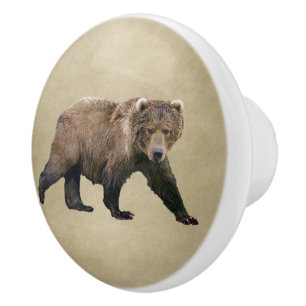Pomo De Cerámica Kodiak Bear