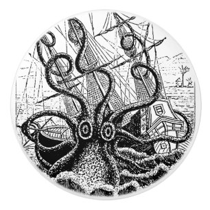 Pomo De Cerámica Kraken Attack gigante pulpo