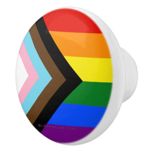 Pomo De Cerámica La bandera del orgullo progresista de SlipperyJoe
