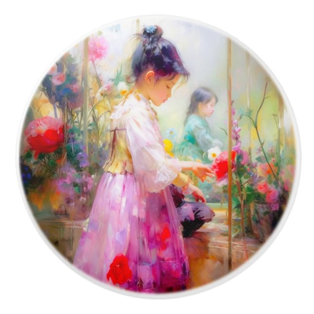 Pomo De Cerámica La belleza de las flores (Anverso)