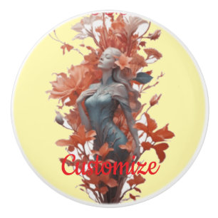 Pomo De Cerámica La diosa del jardín florece Thunder_Cove