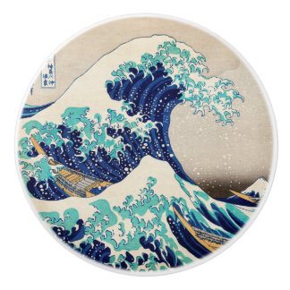 Pomo De Cerámica La Gran Ola frente a Kanagawa