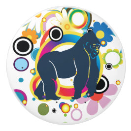 Pomo De Cerámica La pilla de la cerámica del gorila