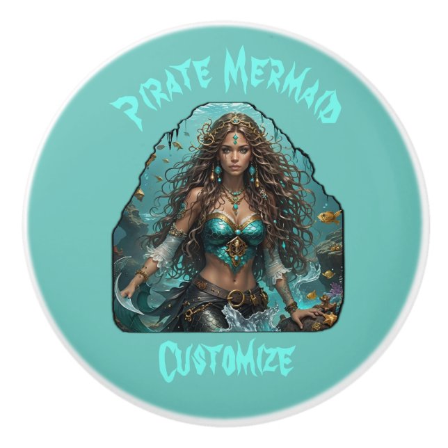 Pomo De Cerámica La sirena pirata Lady Thunder_Cove (Anverso)