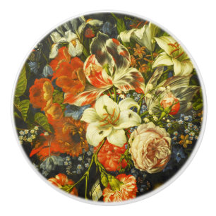 Pomo De Cerámica La vida con flores y fruta