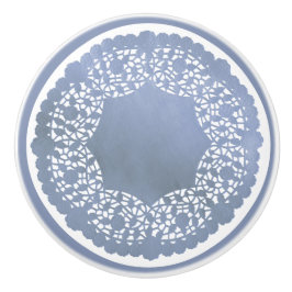 Pomo De Cerámica Lace azul y blanco de porcelana clásica