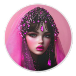 Pomo De Cerámica Lady Pink Sapphire Ceramic Knob