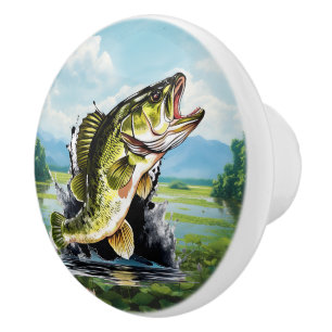 Pomo De Cerámica lago de amantes de la pesca fresca