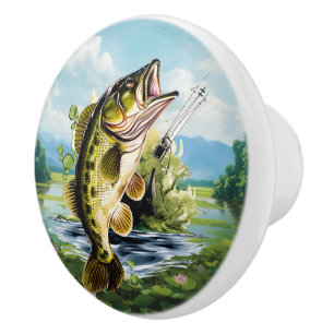 Pomo De Cerámica lago de amantes de la pesca fresca