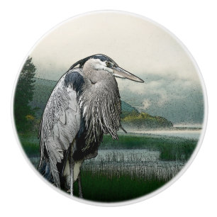 Pomo De Cerámica Lago heron