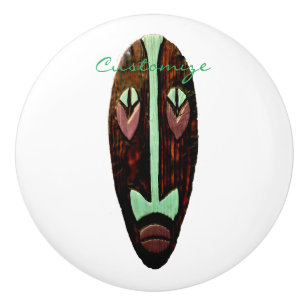 Pomo De Cerámica Larga máscara tiki Thunder_Cove