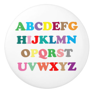 Pomo De Cerámica Las letras coloridas de ABC