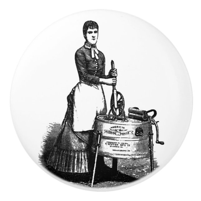 Pomo De Cerámica Lavadero del vintage (Anverso)