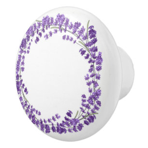 Pomo De Cerámica Lavanda / Círculo de correa floral Lavendar