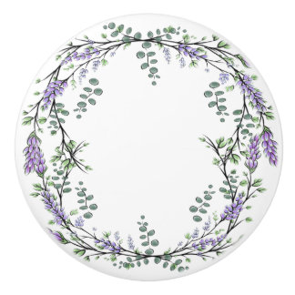 Pomo De Cerámica Lavanda y Eucalipto