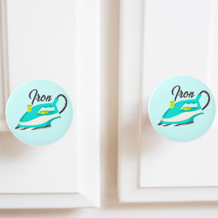 Pomo De Cerámica Lavandería Iron