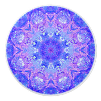 Pomo De Cerámica Lavender Sky Blue Purple Sparkle Damask
