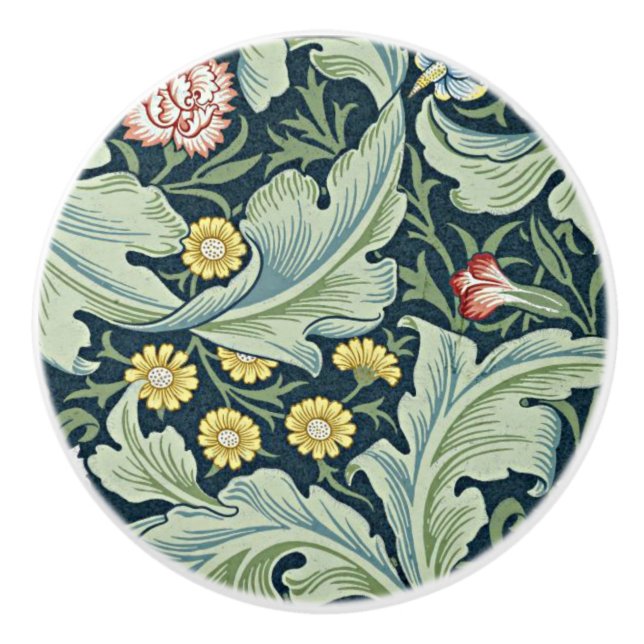 Pomo De Cerámica Leicester, un diseño de William Morris, (Anverso)