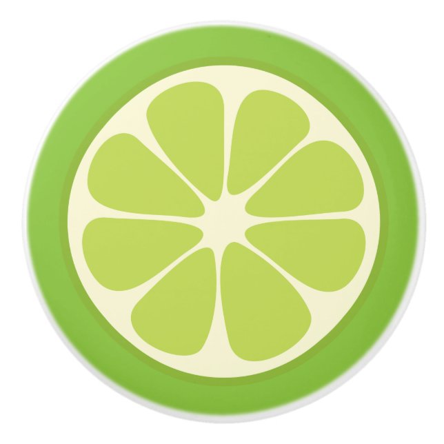 Pomo De Cerámica Lemon Lime Green Juicus Summer Citrus Fruit Slice (Anverso)