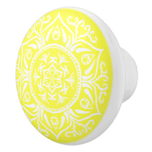 Pomo De Cerámica Lemon Mandala