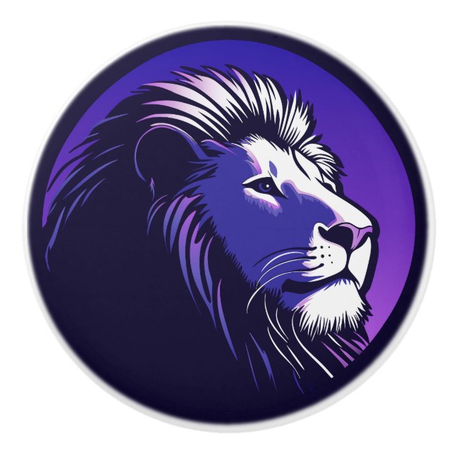 Pomo De Cerámica León de los años 80 (Anverso)