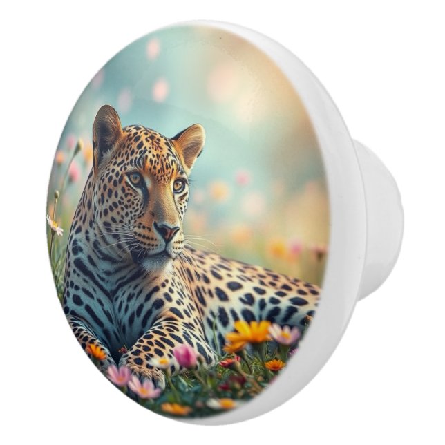 Pomo De Cerámica Leopardo (Derecha)