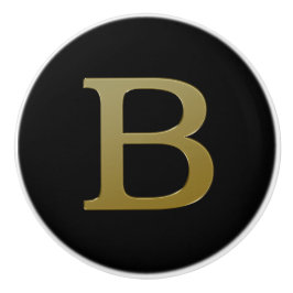 Pomo De Cerámica Letra B Gold