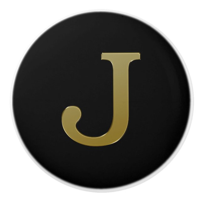 Pomo De Cerámica Letra J Gold (Anverso)