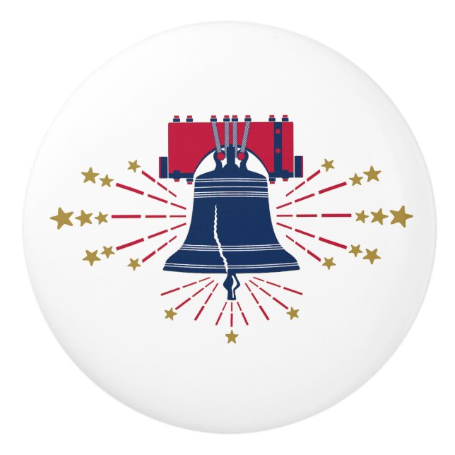 Pomo De Cerámica Liberty Bell Blue Ilustracion Extracción de cerámi (Anverso)