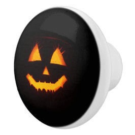 Pomo De Cerámica Ligero Jack O Lantern